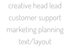 creative head lead customer support marketing planning text/layout